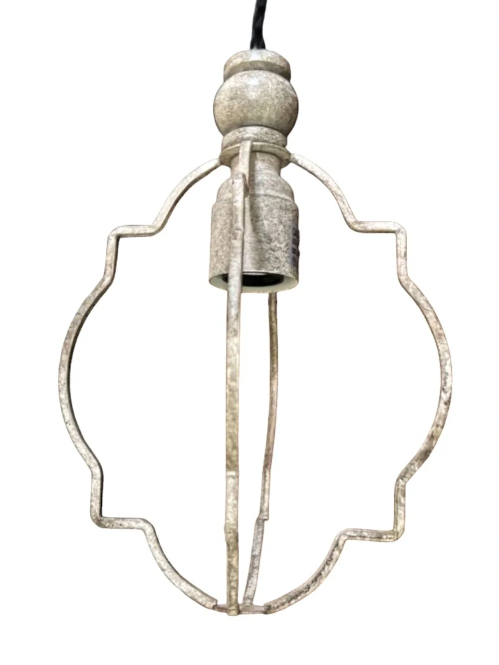 Rustic Hanging Pendant Light Plug-In Swag Light Distressed Gray Beige NWT